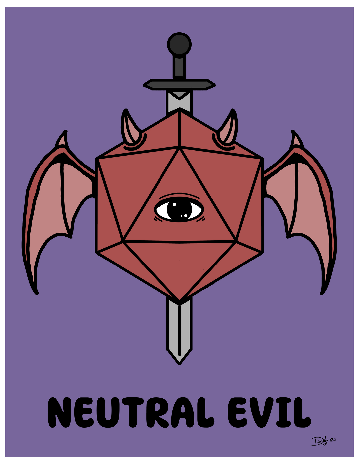 Neutral Evil Print | Satin 8.5"x11" | Deviant Kreations