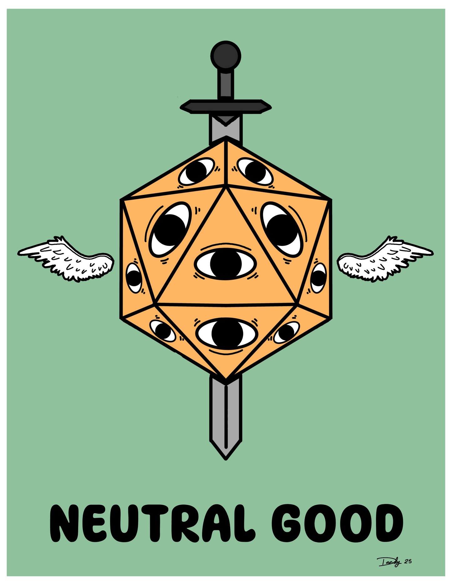 Neutral Good Print | Satin 8.5"x11" | Deviant Kreations