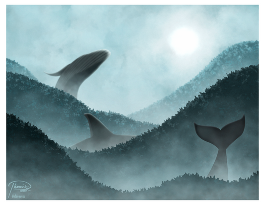 Whales in the Mist Print | Deviant Kreations