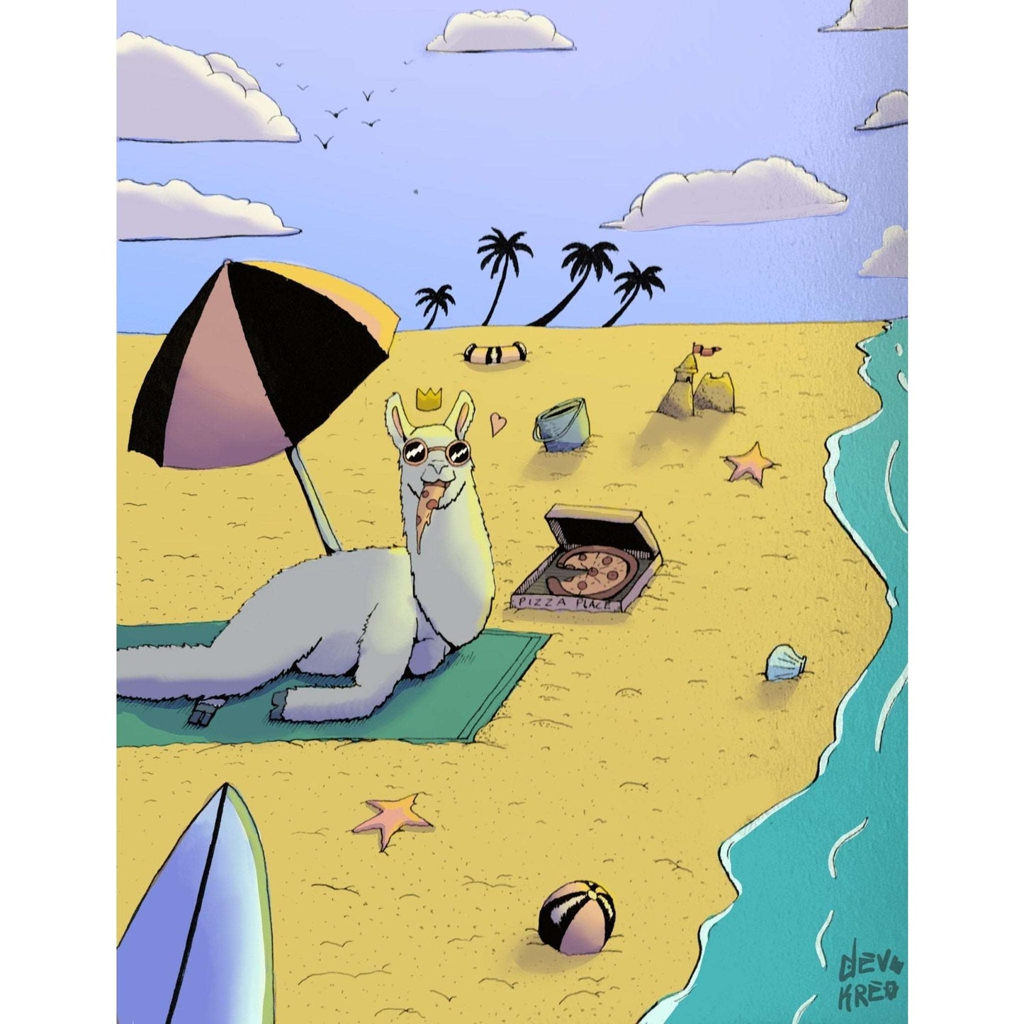 Llama Relaxing Print | DevKrea - Deviantkreations
