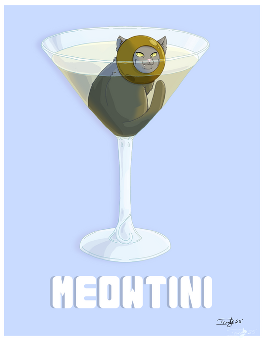 Meowtini Cat-tail | Satin 8.5"x11" | Deviant Kreations