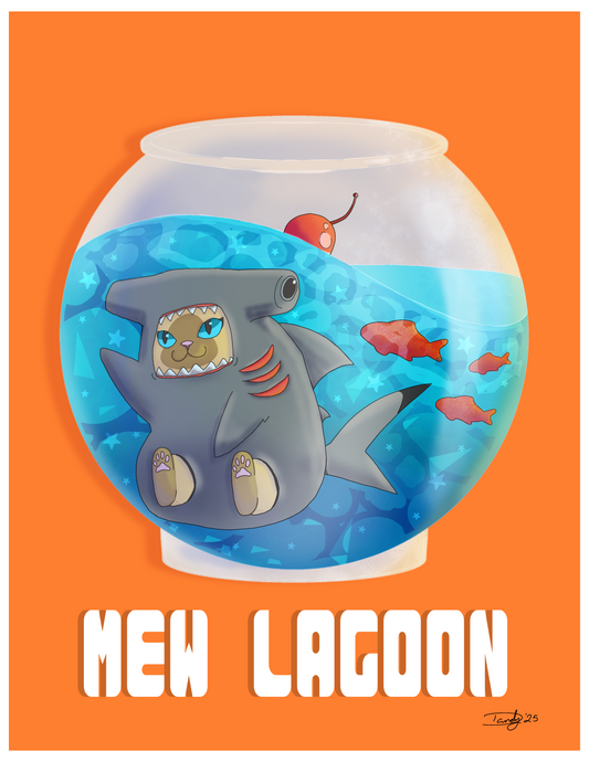 Mew Lagoon Cat-tail | Satin 8.5"x11" Print | Deviant Kreations