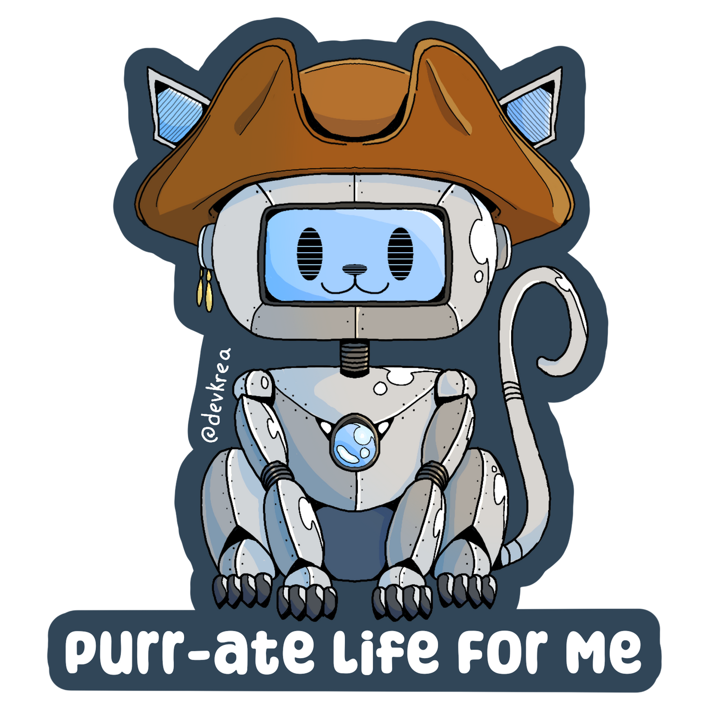 Purr-ate Life | 3" Matte Sticker | Deviant Kreations