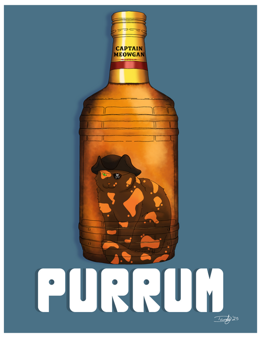 Purrum Cat-tail | Satin 8.5"x11" Print | Deviant Kreations