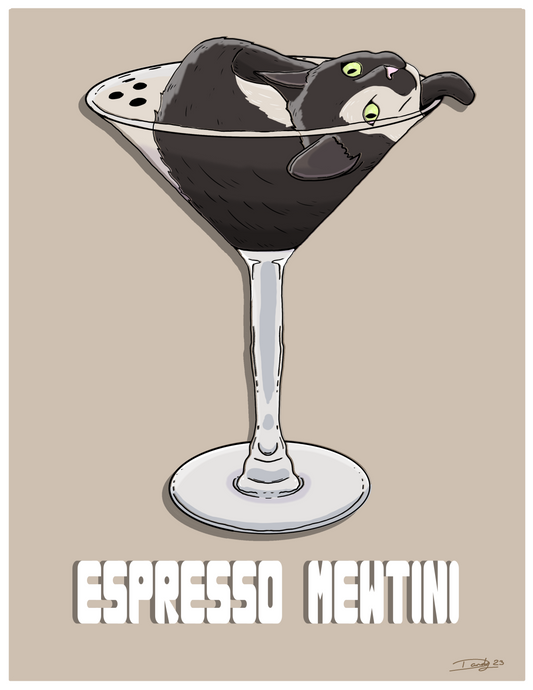 Espresso Mewtini Cat-Tail Art Print | Wall Art | Deviant Kreations