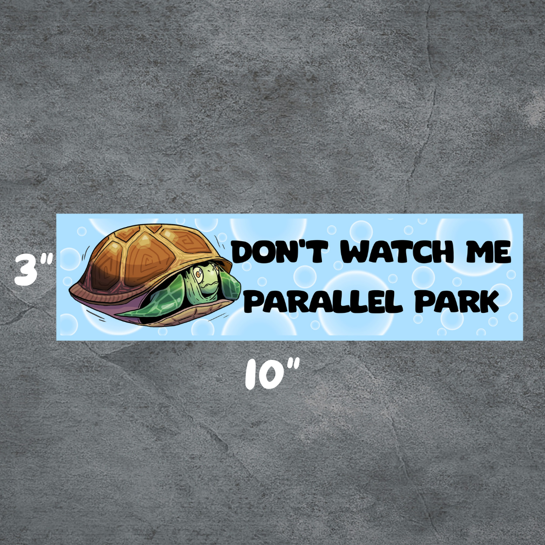 Parallel Parking | 3"x10" Matte Bumper Sticker | Deviant Kreations