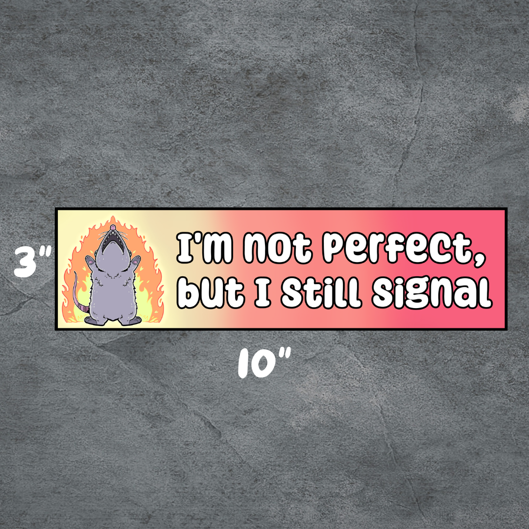 Not Perfect | 3"x10" Matte Bumper Sticker | Deviant Kreations