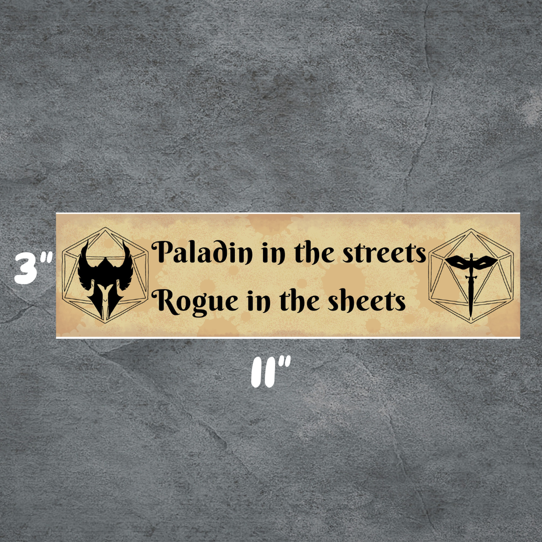 Paladin in the Streets Bumper-Sticker | 3"x11" | Deviant Kreations