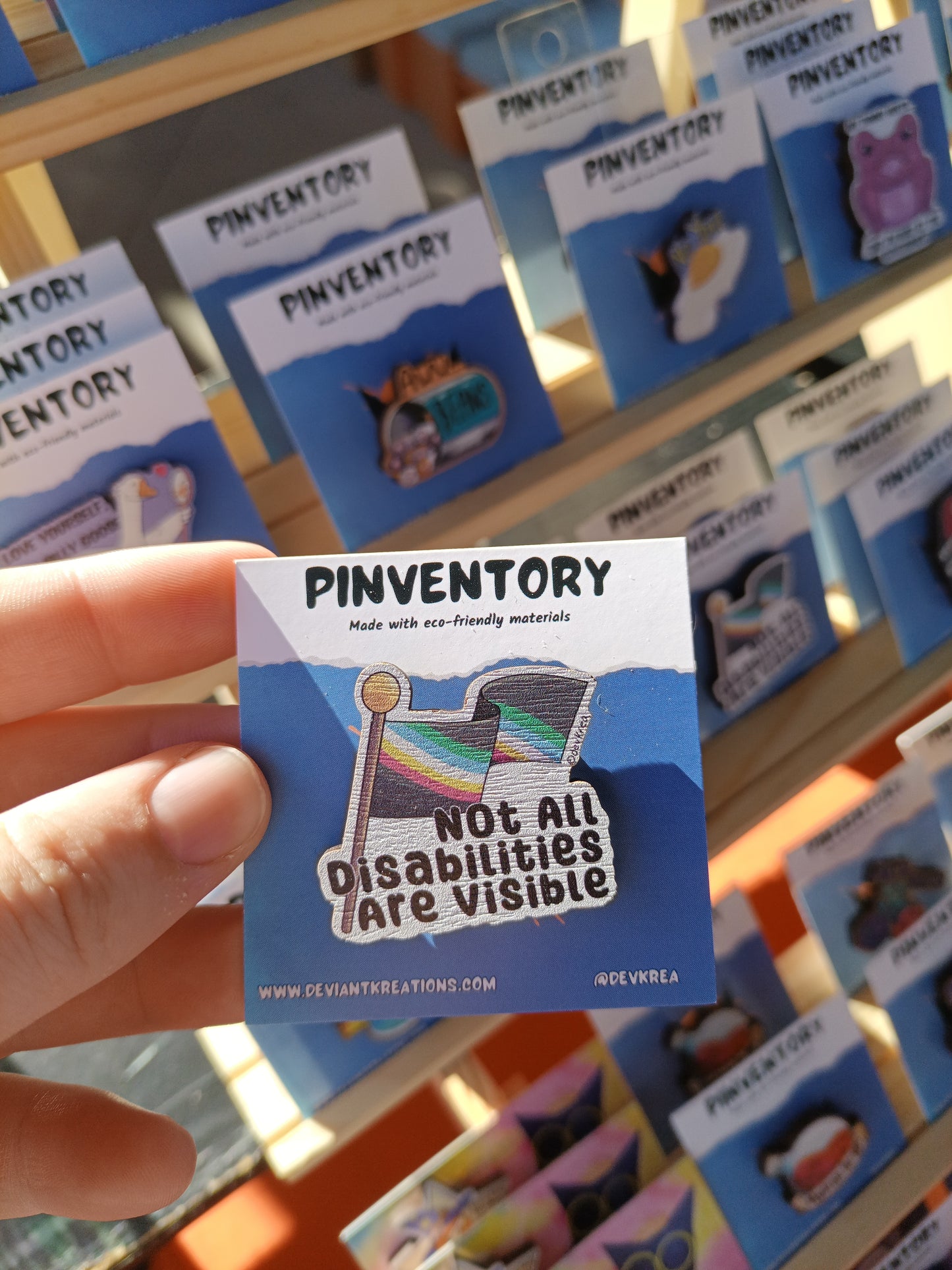 Disability Pride | 1.5" Wooden Pin | Deviant Kreations