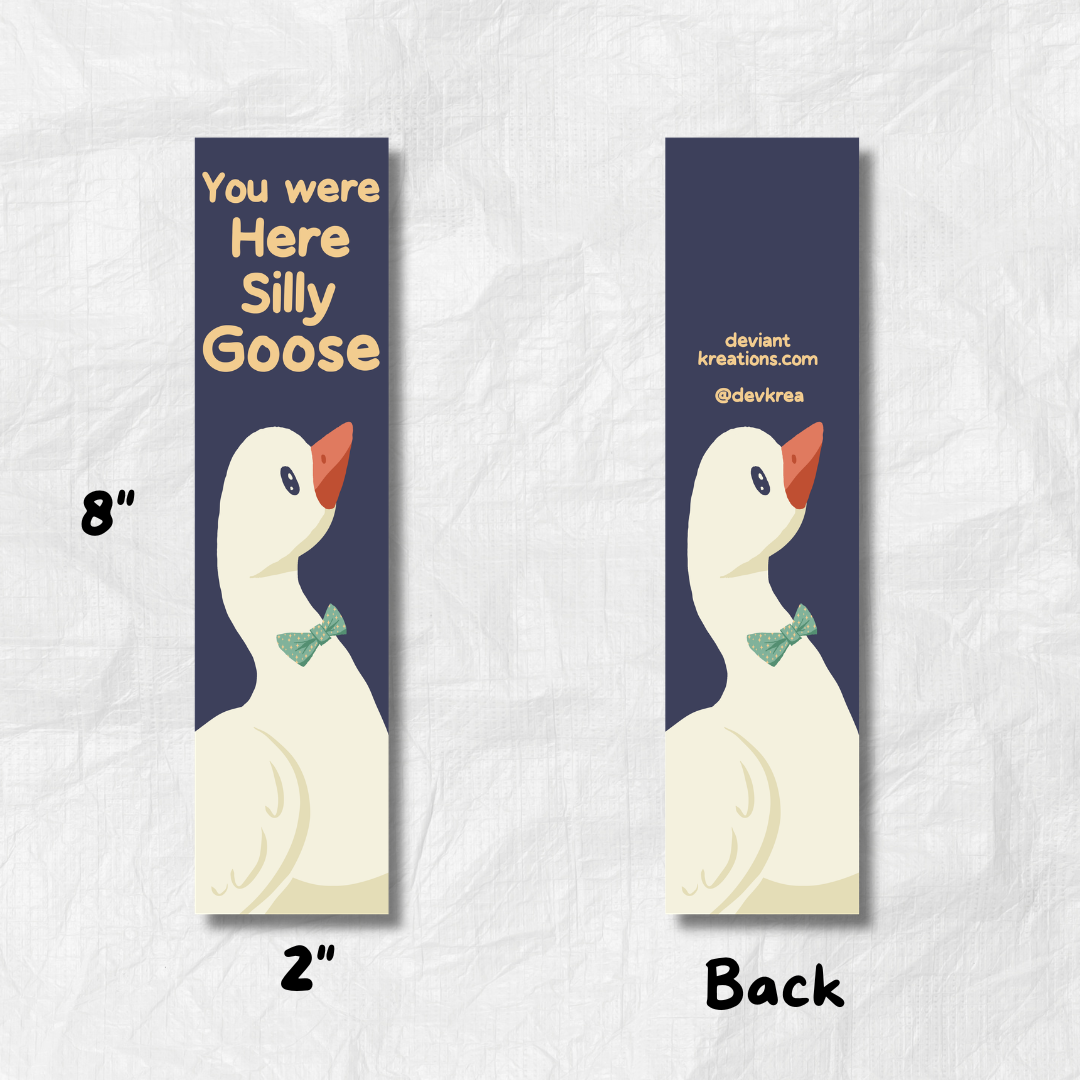 Silly Reader | Bookmark | 2"x8" UV coated Glossy | Deviant Kreations