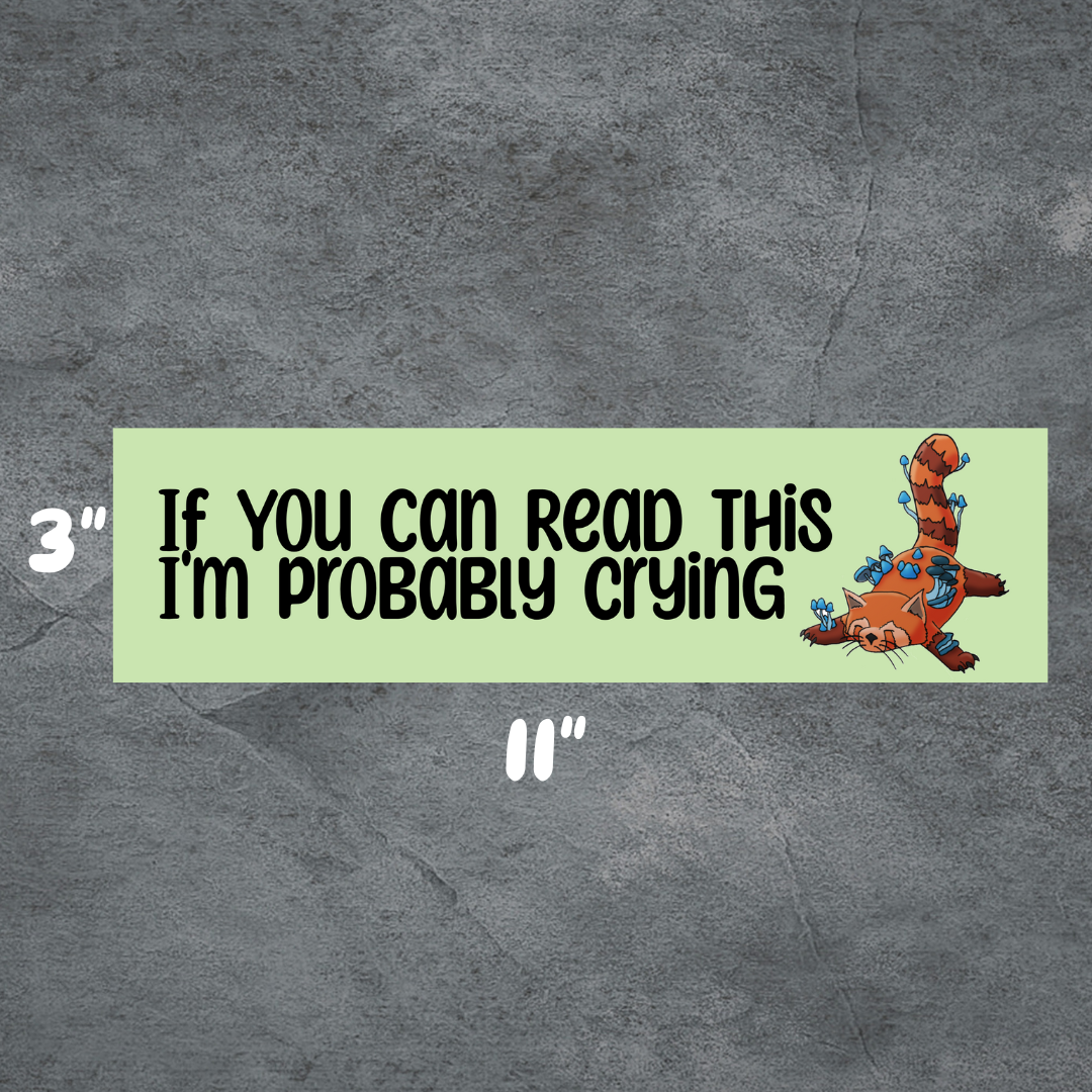 BRB Crying Bumper-Sticker | 3"x11" | Deviant Kreations