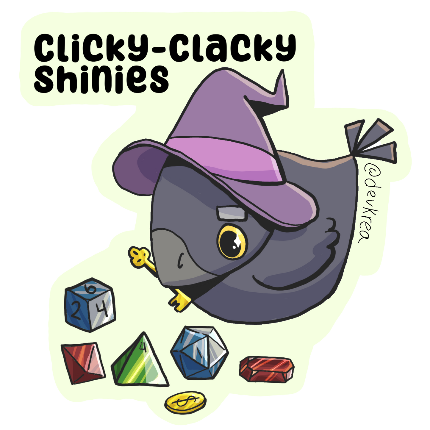 Clicky-clacky Crow | 3" | Deviant Kreations