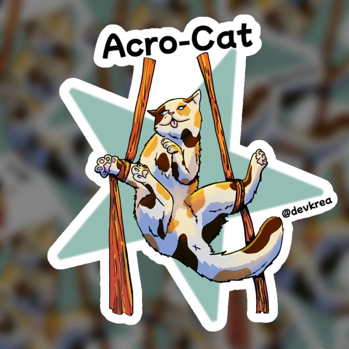 Acrocat Sticker 3" | Deviant Kreations - Deviantkreations