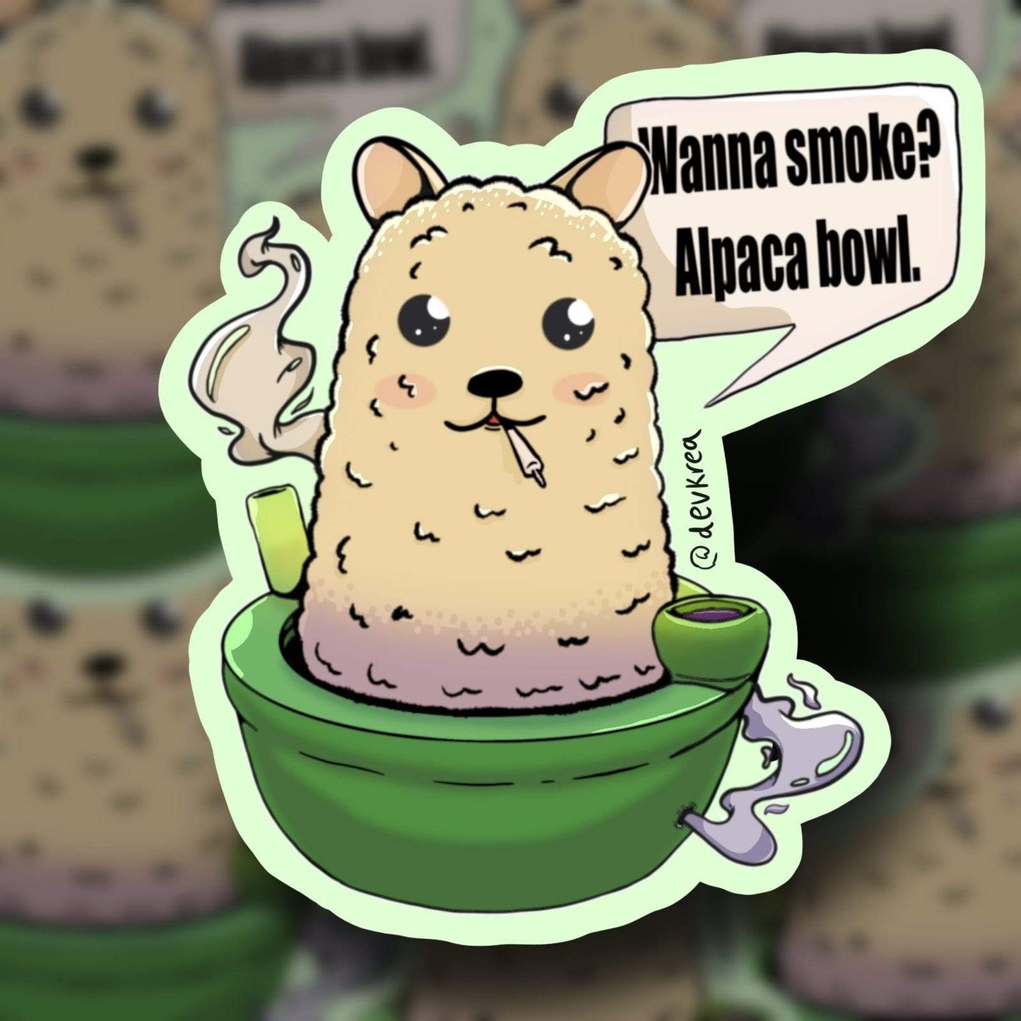 Alpaca Bowl Sticker | 3" | DevKrea - Deviantkreations