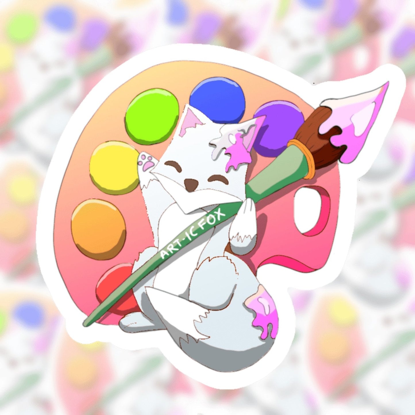Artic Fox Sticker | 3" | DevKrea - Deviantkreations
