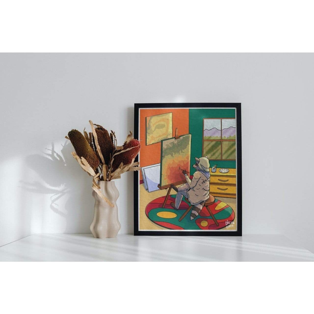 Artsy Raccoon Art Print | DevKrea - Deviantkreations