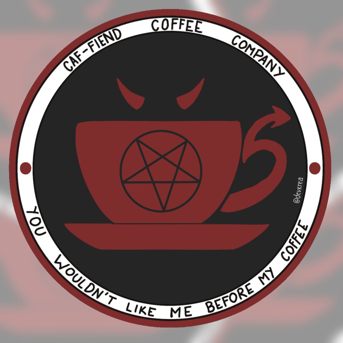 Caffiend 3" Vinyl Sticker | Deviant Kreations - Deviantkreations