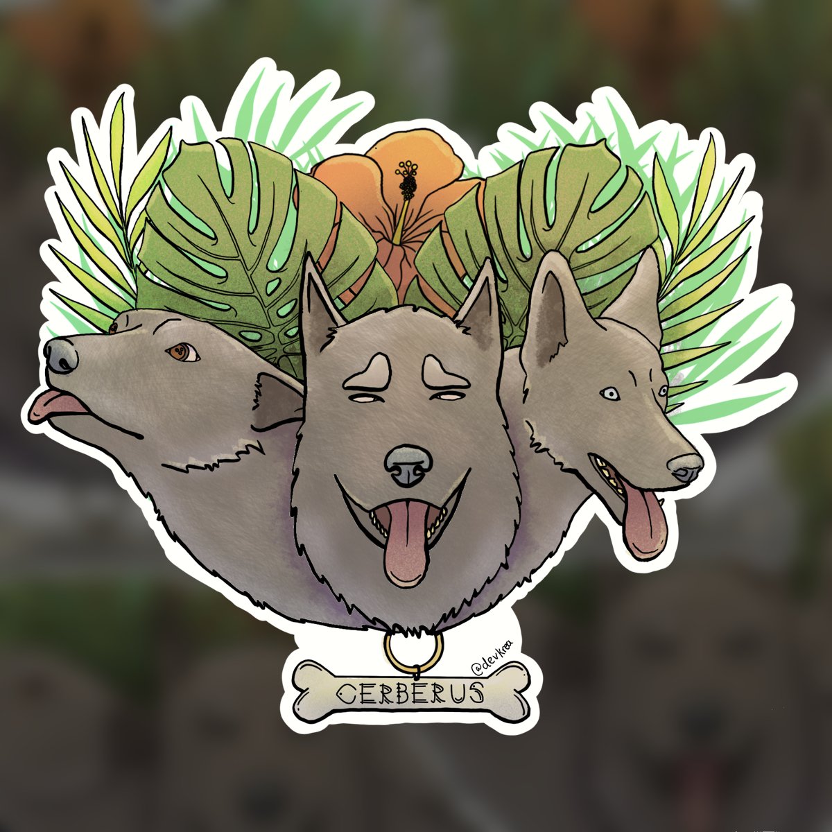 Cerberus 3" Vinyl Sticker | Deviant Kreations - Deviantkreations
