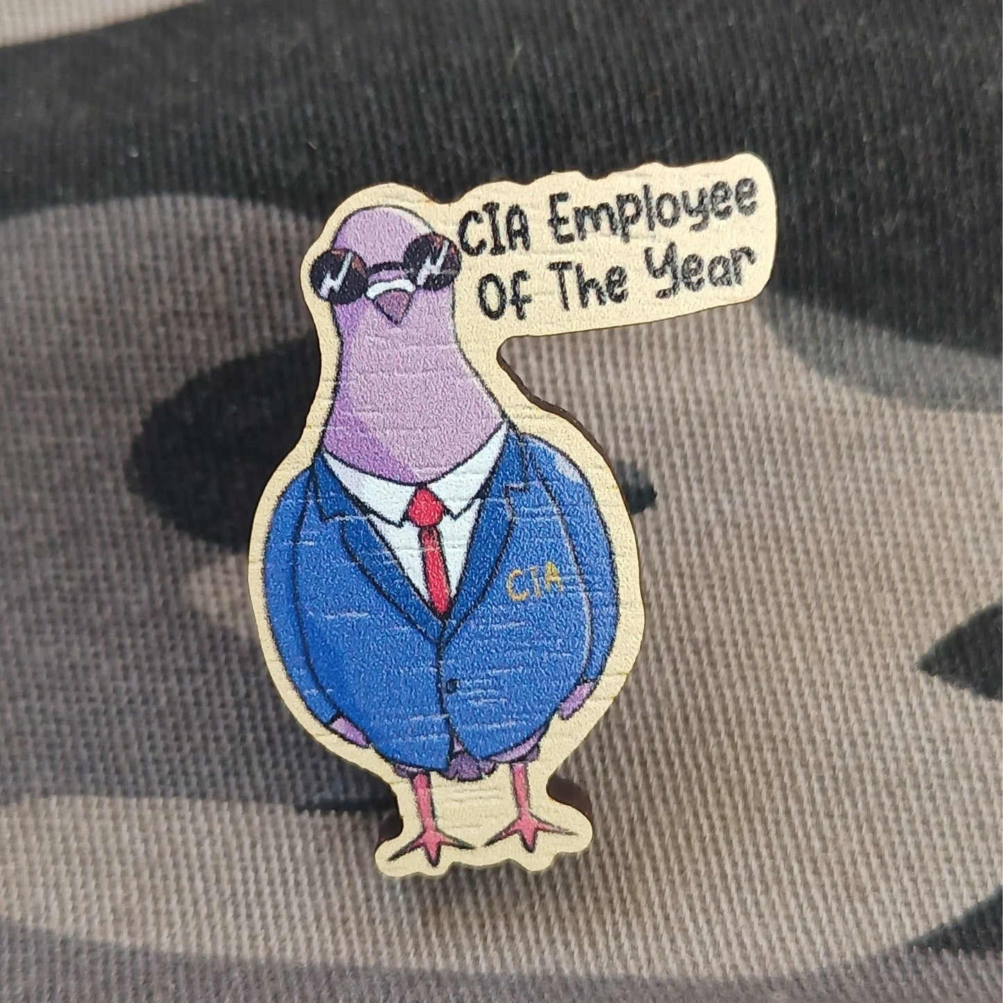 CIA Bird | Wooden Pin 1.5" | Deviant Kreations - Deviantkreations