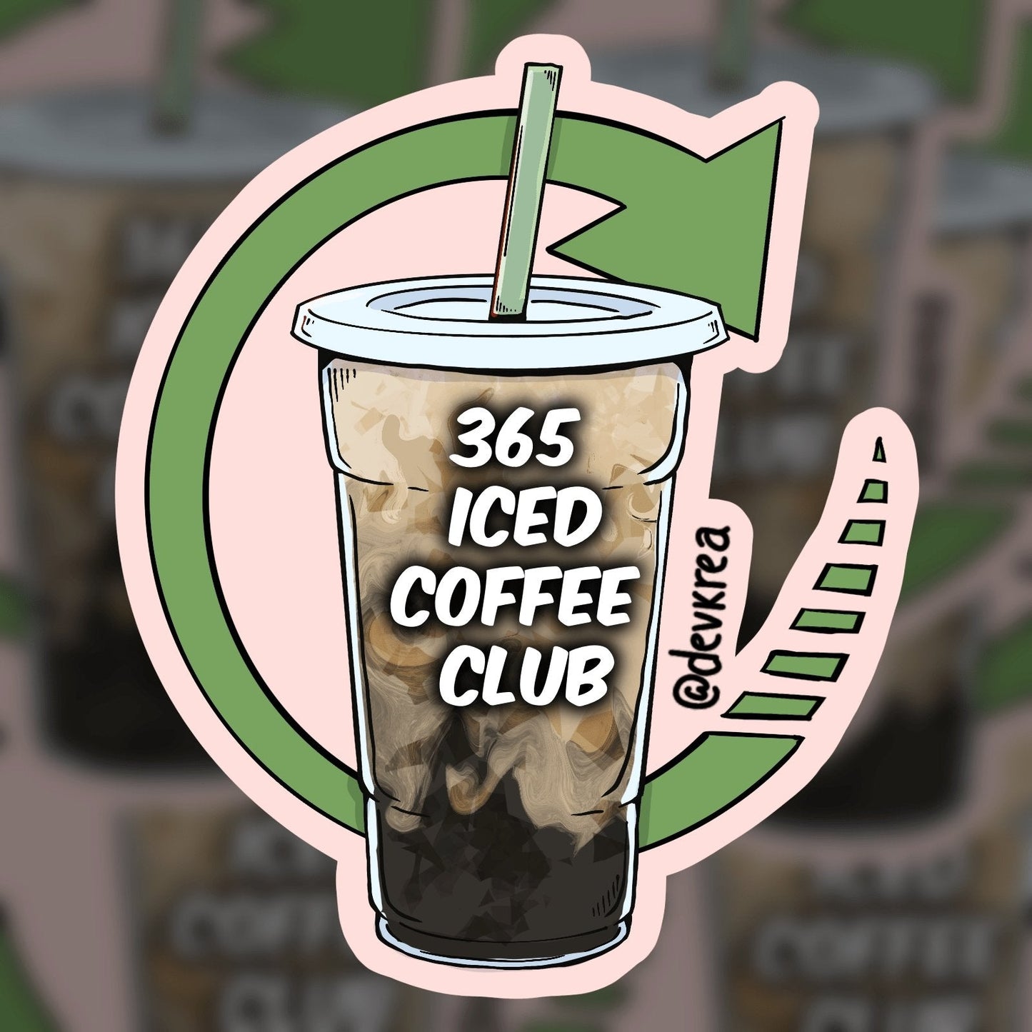 Daily Ice Coffee Vinyl Sticker | 3" | Devkrea - Deviantkreations