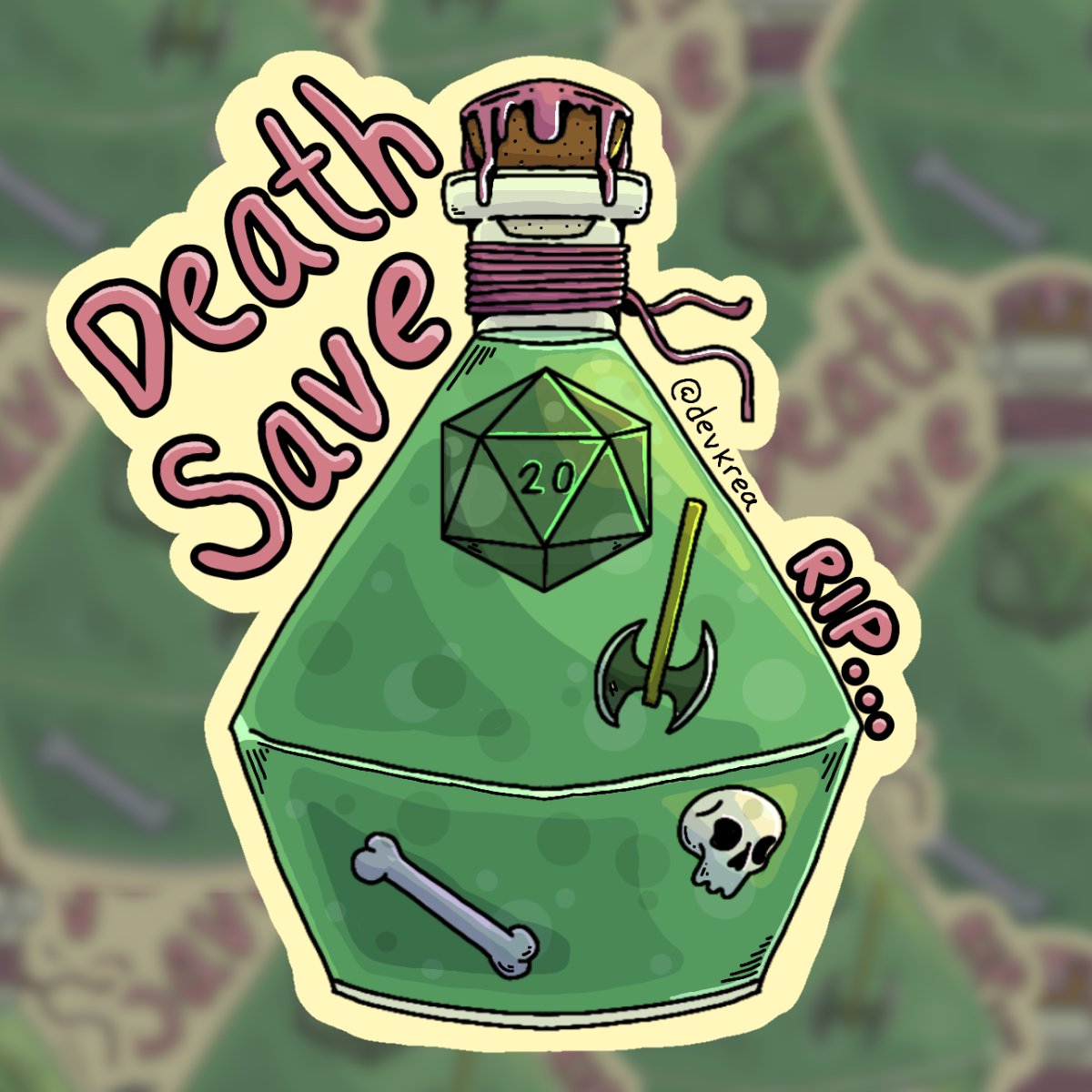 Death Saving Potion TTRPG 3" Vinyl Sticker | Deviant Kreations - Deviantkreations
