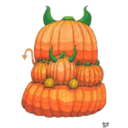 Devilish Pumpkins Print | DevKrea - Deviantkreations