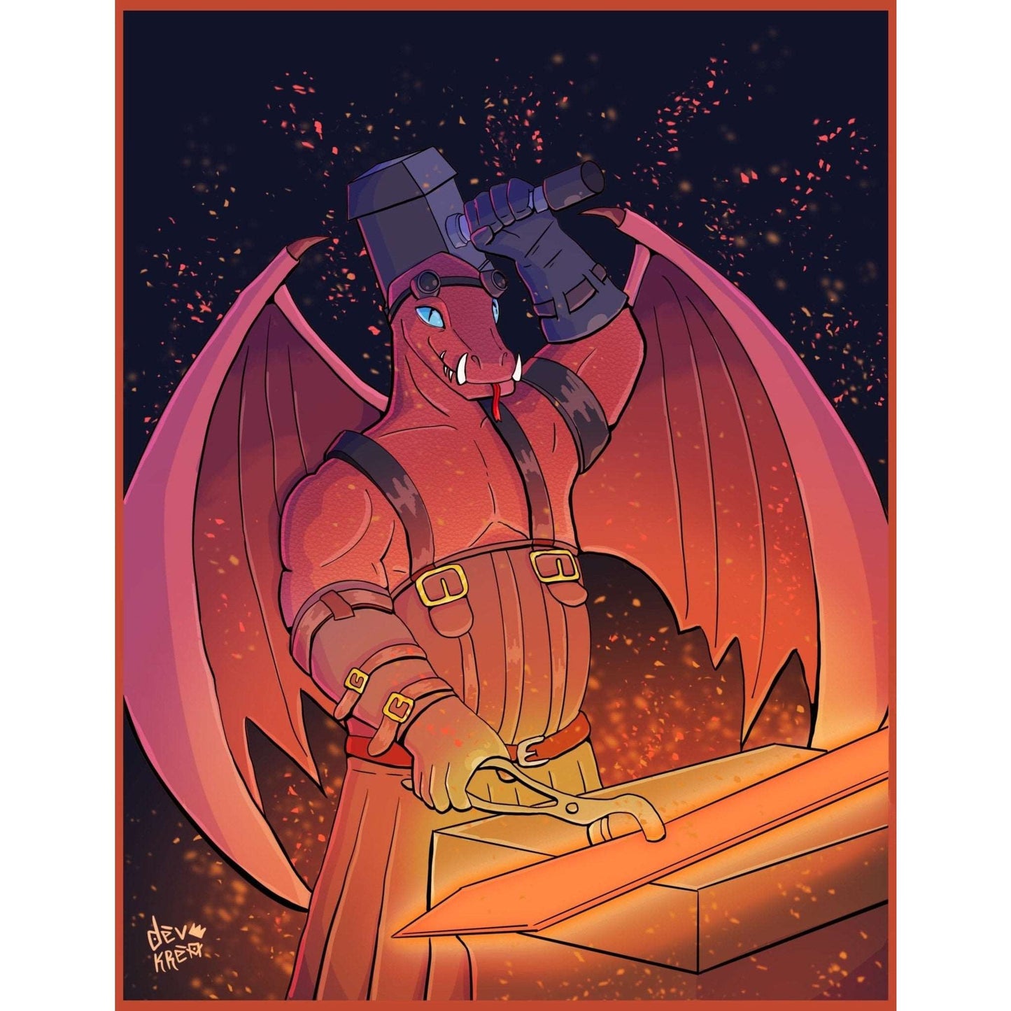 Dragon Blacksmith Print | DevKrea - Deviantkreations