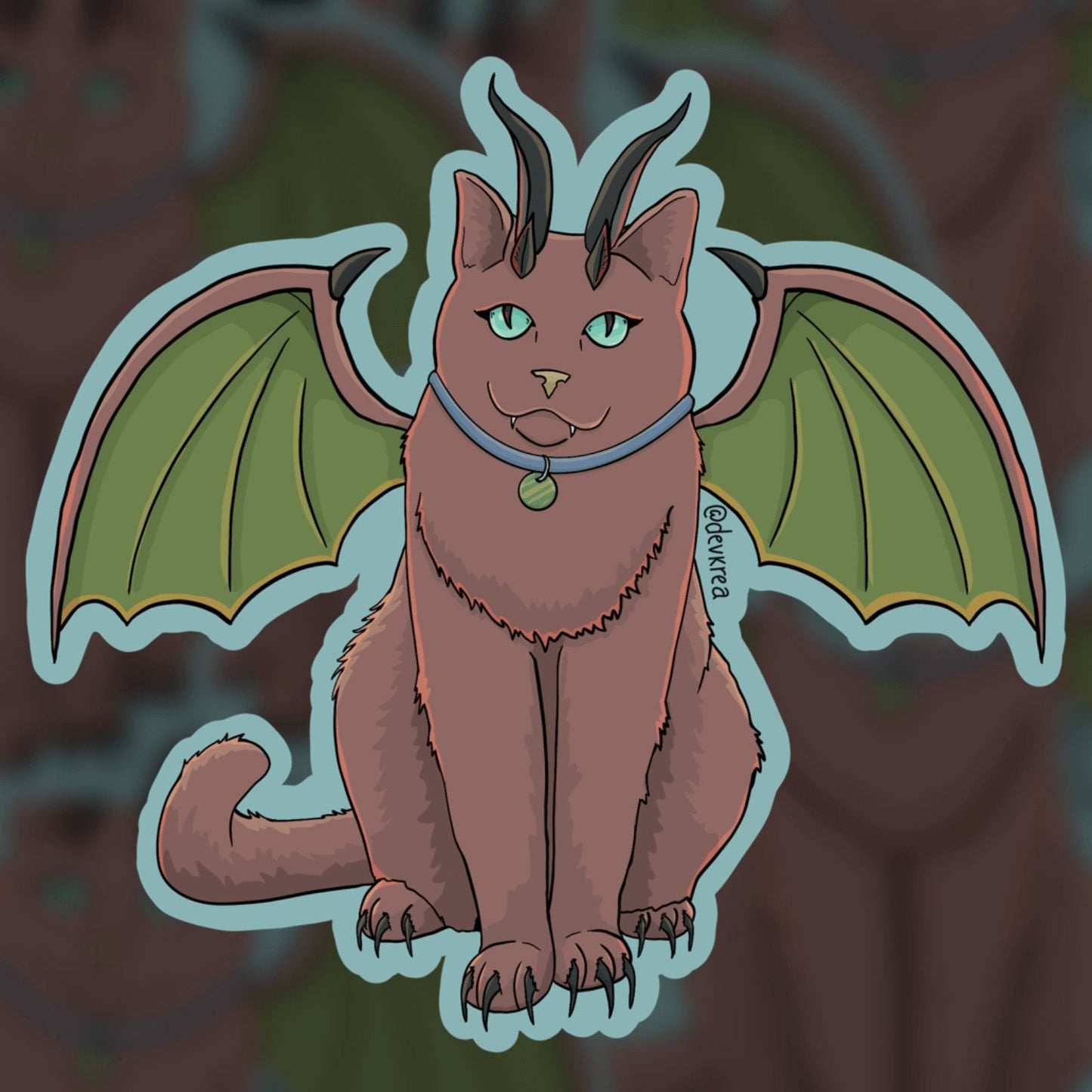 Dragon Cat Vinyl Sticker | 3" | Devkrea - Deviantkreations