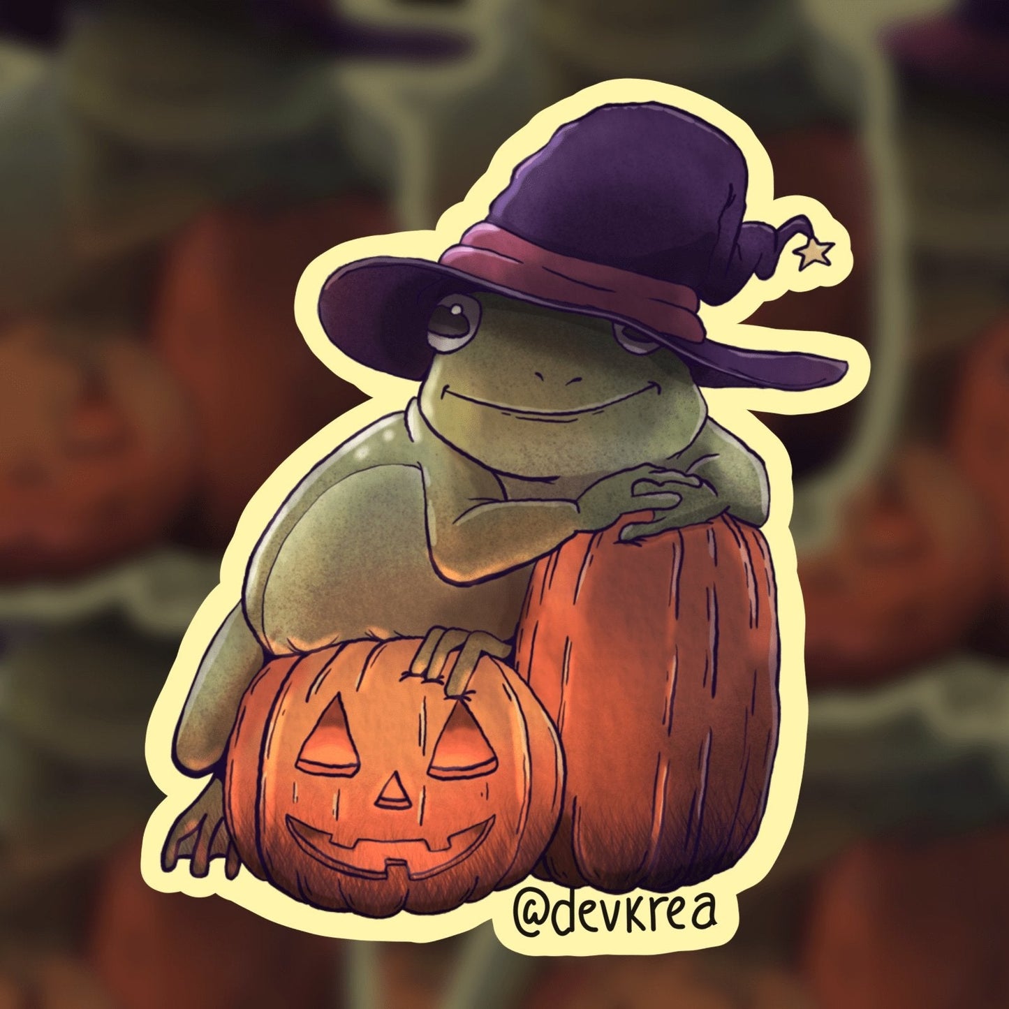 Frog Witch Vinyl Sticker | 3" | Devkrea - Deviantkreations