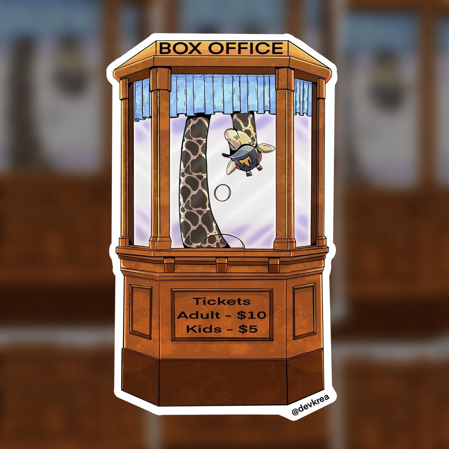 Giraffe Movie Sticker | 3" | DevKrea - Deviantkreations