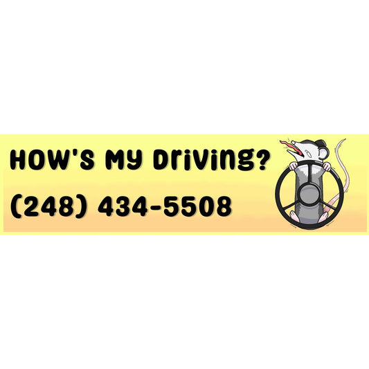 How's my driving Bumper-Sticker | 3"x11" | Deviant Kreations - Deviantkreations
