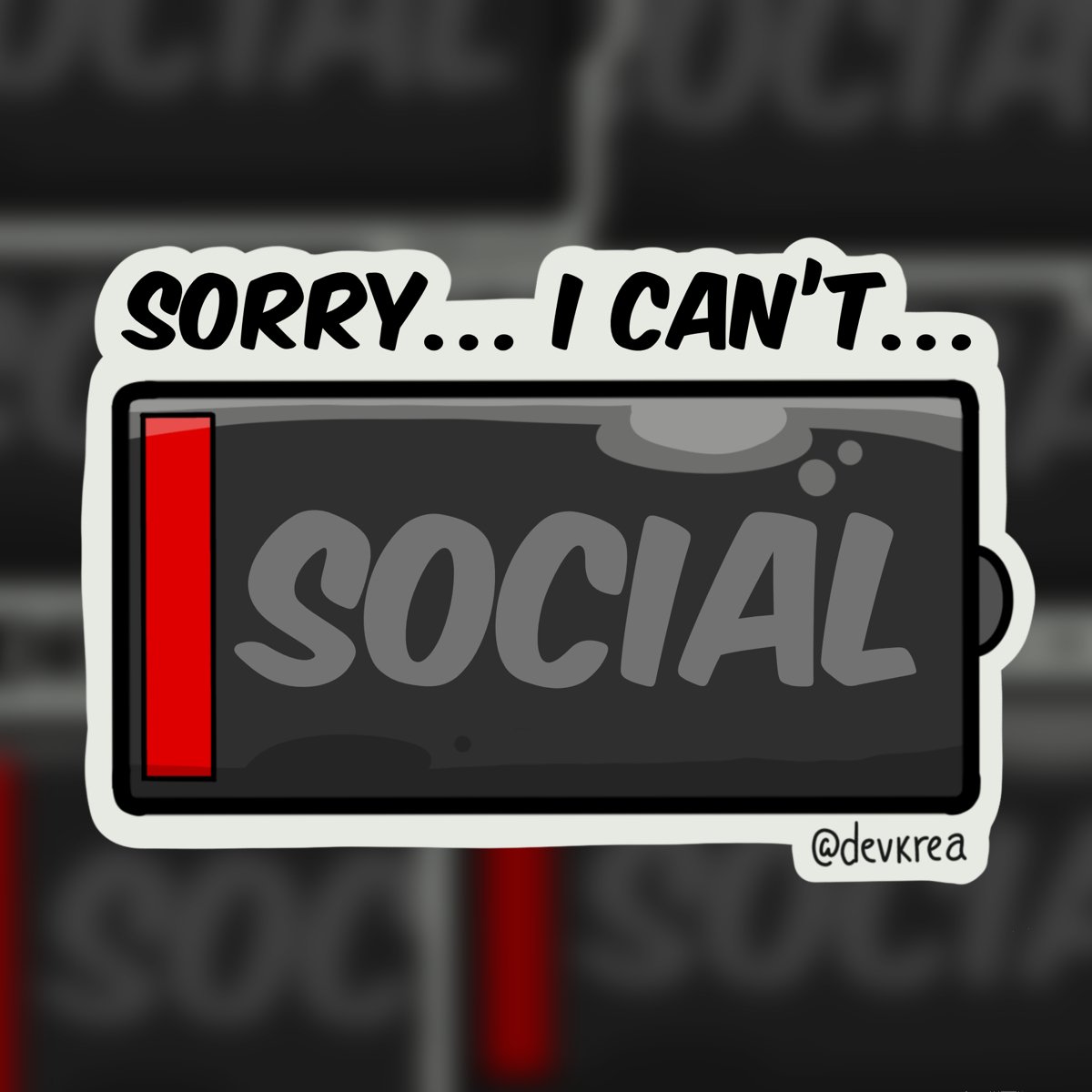 Low Battery 3" Vinyl Sticker | Deviant Kreations - Deviantkreations