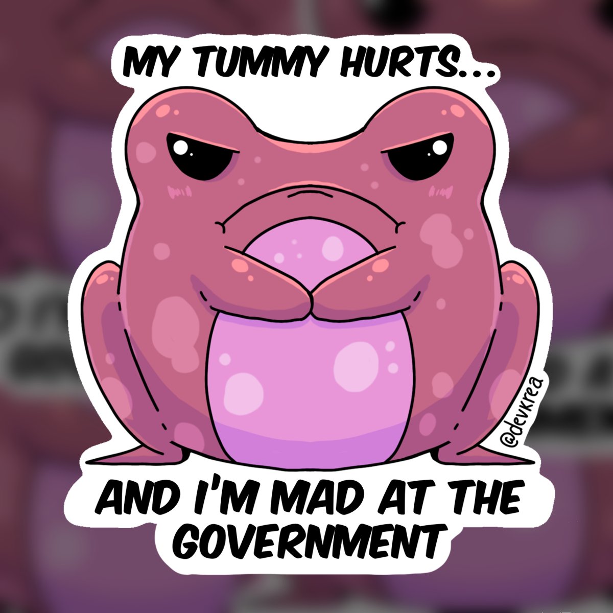 Mad Tummy 3" Vinyl Sticker | Deviant Kreations - Deviantkreations
