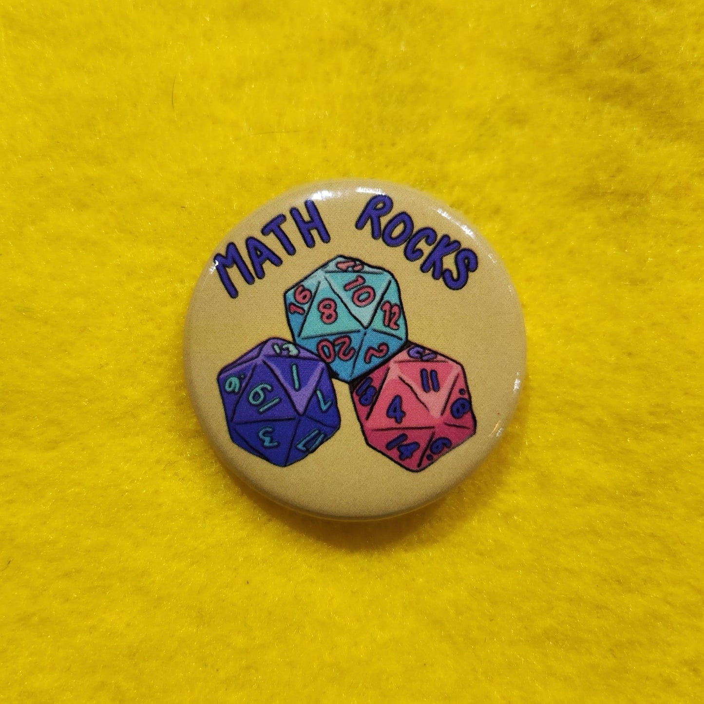 Math Rocks Button | 1.25" - Deviantkreations