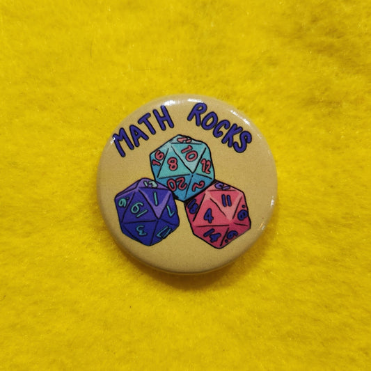 Math Rocks Button | 1.25" - Deviantkreations