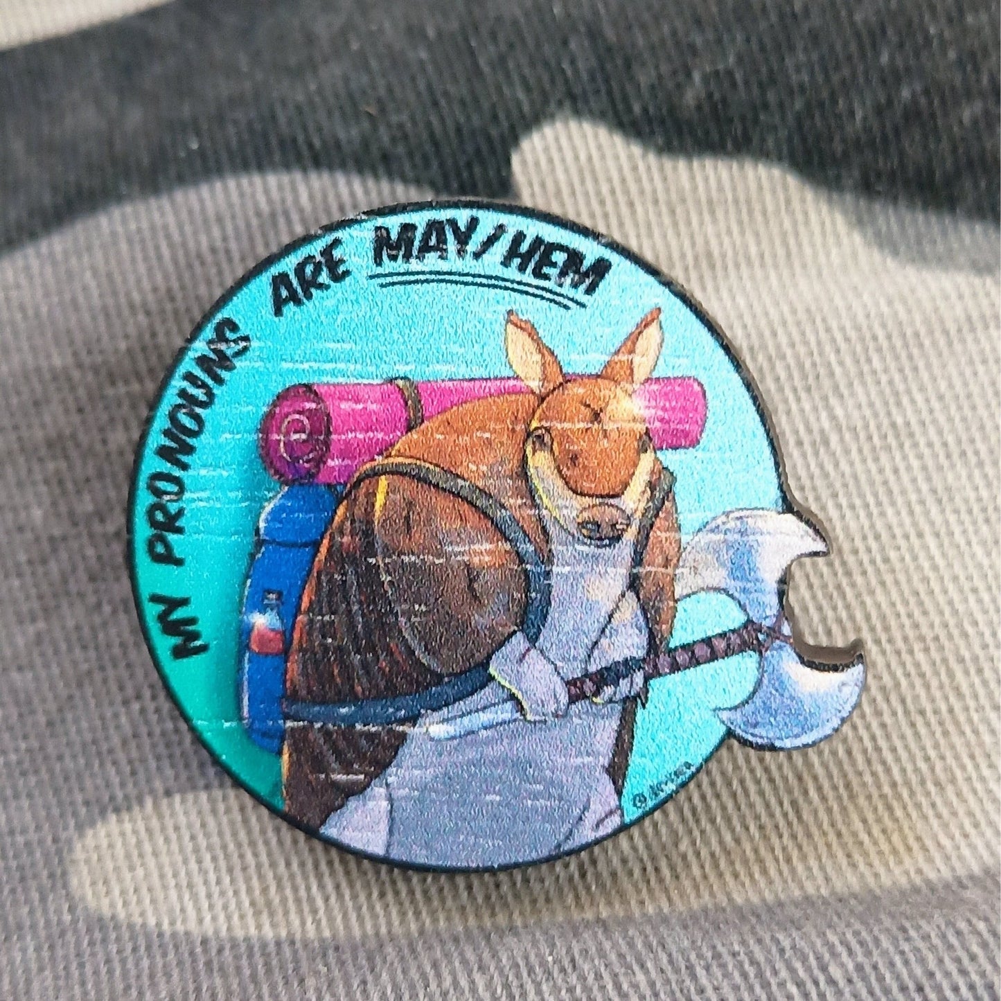 May / Hem | Wooden Pin 1.5" | Deviant Kreations - Deviantkreations