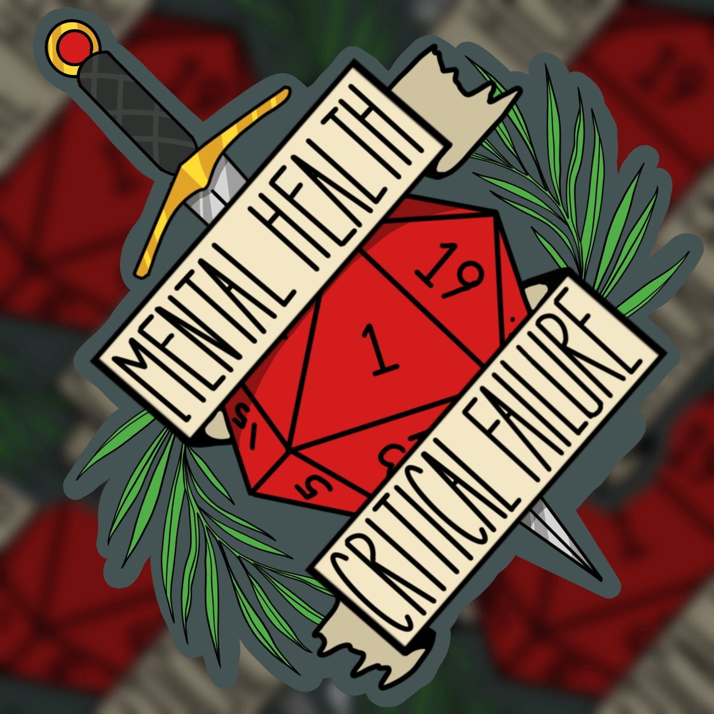 Mental Health Critical Fail Sticker | 3" | DevKrea - Deviantkreations