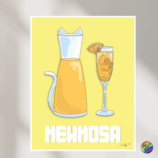 Mewmosa Cat-tail Print |8.5"x11" - 12"x18" | Deviant Kreations - Deviantkreations