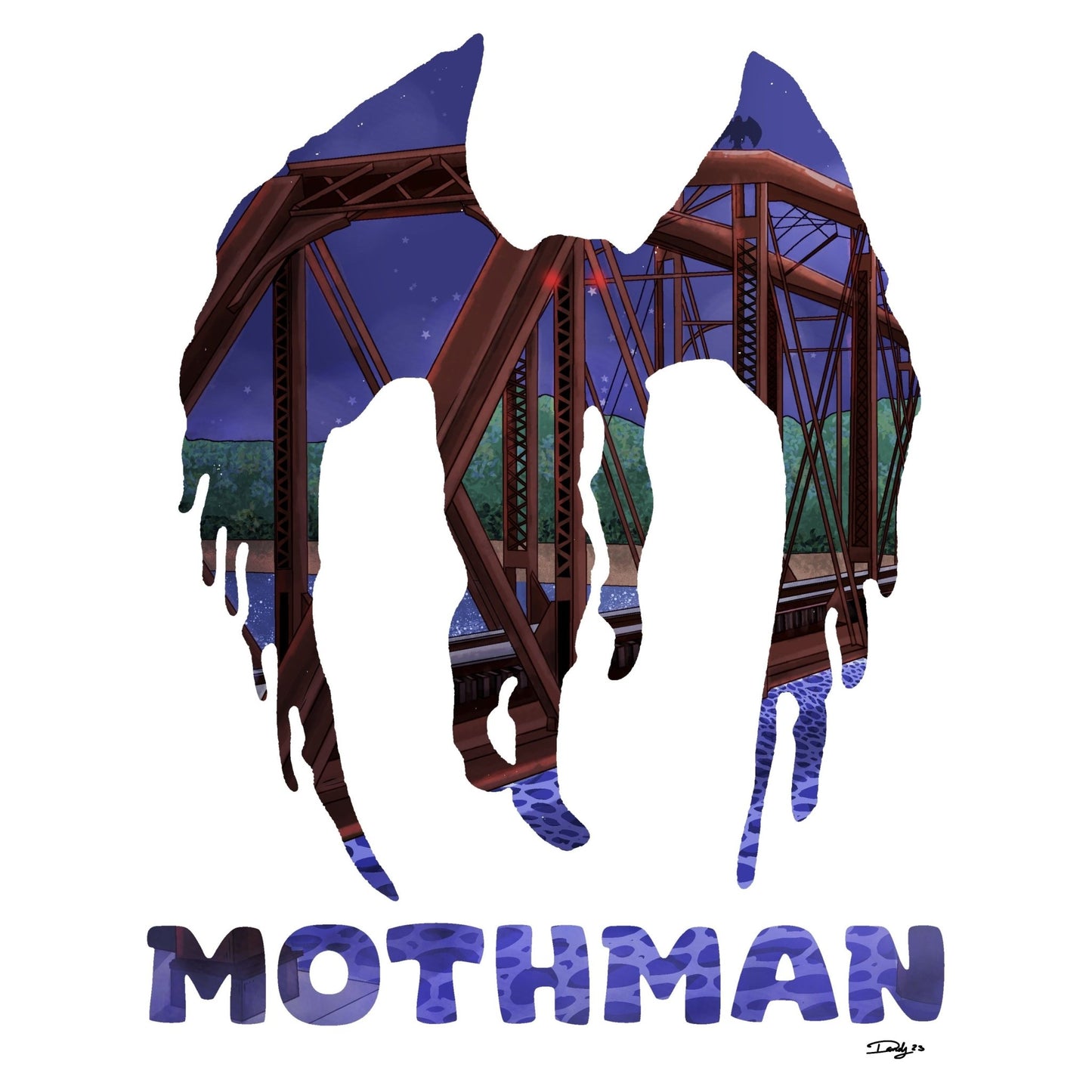 Mothman Cryptid Print | Wall Art | 8.5"x11" - 12"x18" | Deviant Kreations - Deviantkreations