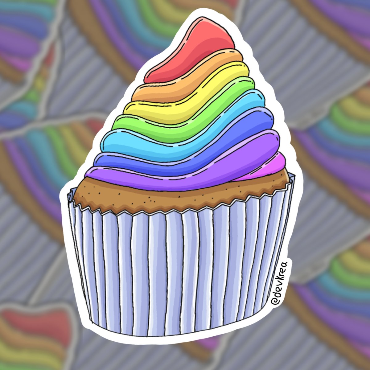 Pride Cupcake Sticker | 3" | Deviant Kreations - Deviantkreations