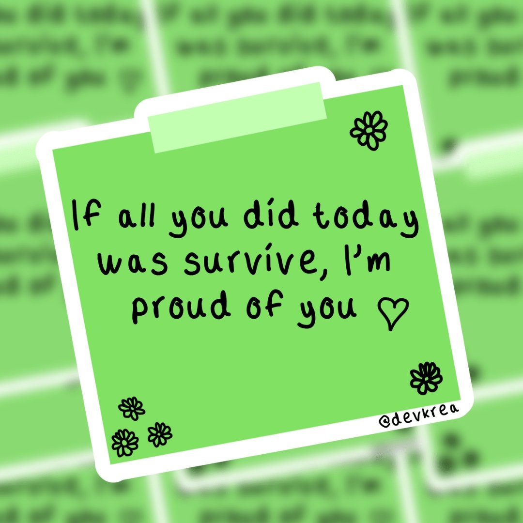 Proud of You Sticky Note Sticker | 3" | DevKrea - Deviantkreations