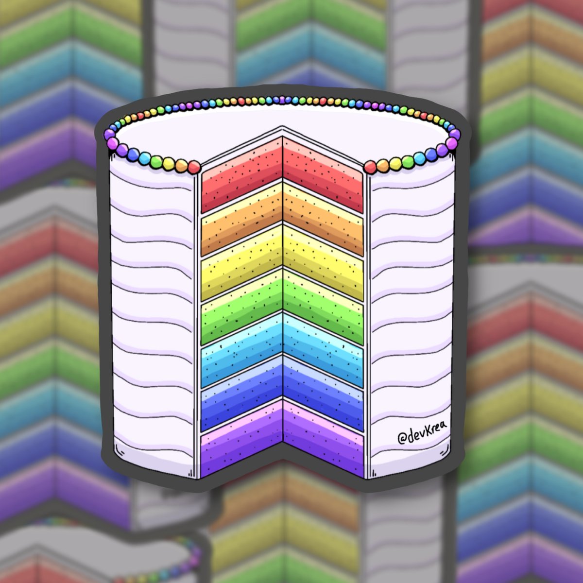 Rainbow Cake Sticker | 3" | Deviant Kreations - Deviantkreations