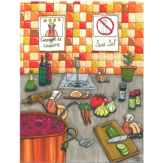 Traditional Cooking Snails Print | DevKrea - Deviantkreations