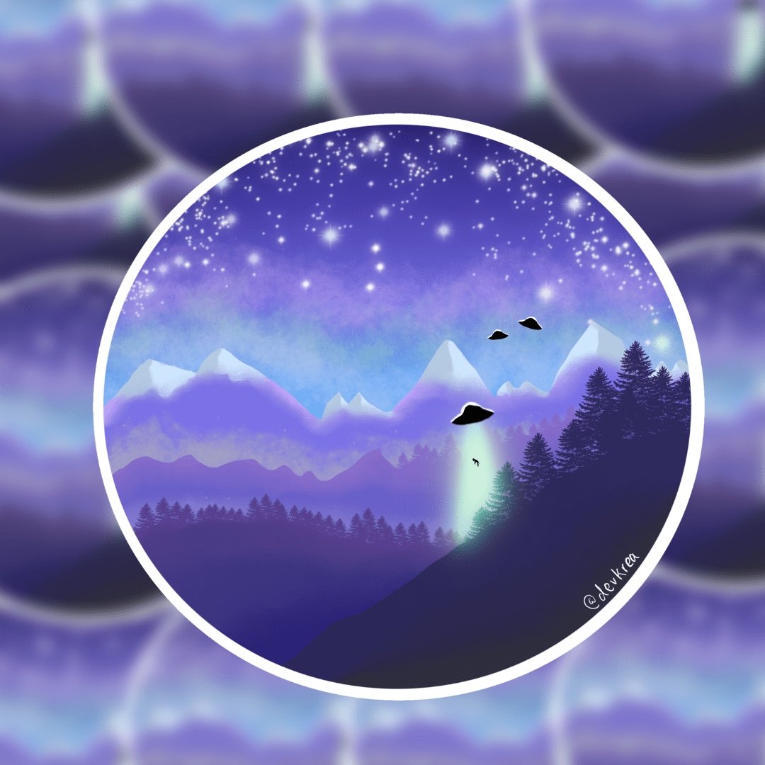 Ufo Abduction Sticker | 3" | DevKrea - Deviantkreations