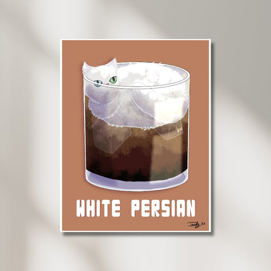 White Persian Cat-tail Print | Wall Art | 8.5"x11" - 12"x18" | Deviant Kreations - Deviantkreations