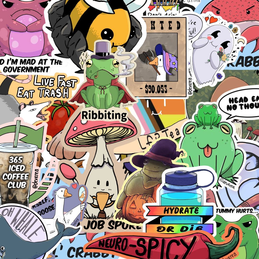 Whimsy Sticker Printable Whimsical Vinyl Stickers | Deviant Kreations – Deviantkreations
