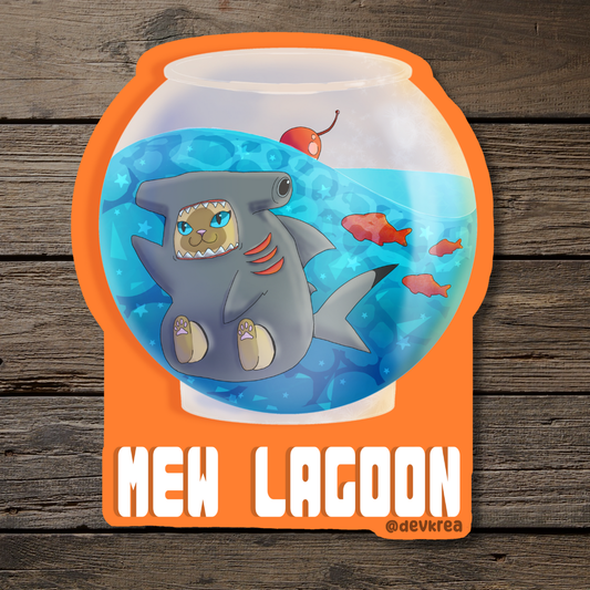 Mew Lagoon | 3" Vinyl | Cat-tail Sticker | Deviant Kreations