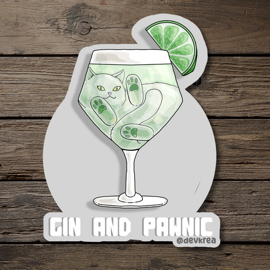 Gin and Pawnic | 3" Vinyl | Cat-tail Sticker | Deviant Kreations