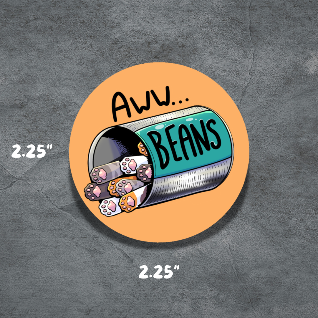 Aww Beans Button | 2.25" Pinback Button | Deviant Kreations