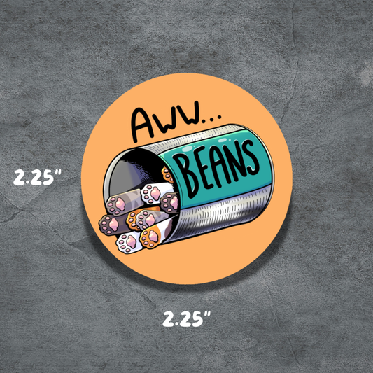 Aww Beans Button | 2.25" Pinback Button | Deviant Kreations
